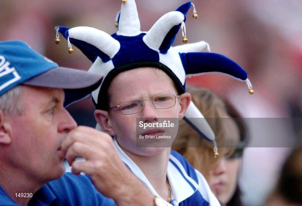 1 August 2004; Aidan Reddy, 12 years old, and Matt Doyle show their dissapointment towards the end of the game. Bank of Ireland All-Ireland Football Championship, Round 4, Laois v Tyrone, Croke Park, Dublin. Picture credit; Brian Lawless / SPORTSFILE