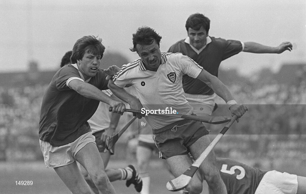 10 July 1983; Waterford's Thomas Maher in action against Cork's Donal O'Grady, left and team-mate Brian Murphy. Munster hurling Final. Cork v Waterford, Gaelic Grounds, Limerick. Picture credit; Ray McManus / SPORTSFILE
