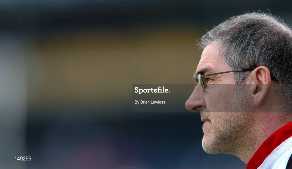 1 August 2004; Tyrone manager Mickey Harte during the match. Bank of Ireland All-Ireland Football Championship, Round 4, Laois v Tyrone, Croke Park, Dublin. Picture credit; Brian Lawless / SPORTSFILE