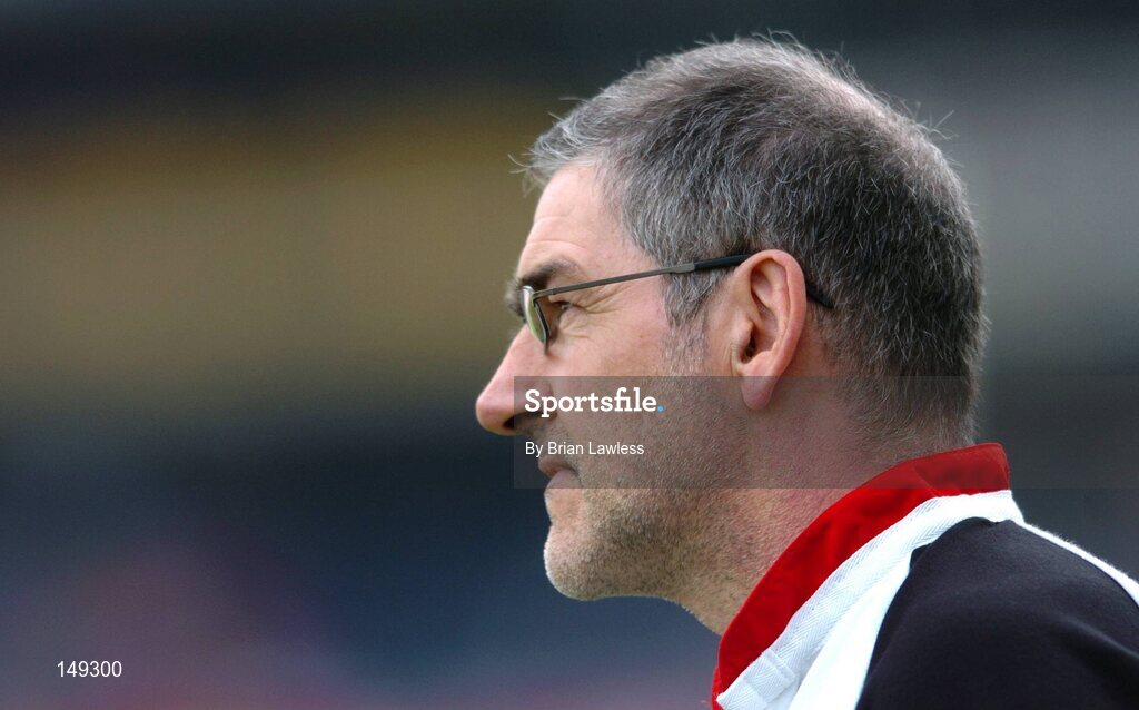 1 August 2004; Tyrone manager Mickey Harte during the match. Bank of Ireland All-Ireland Football Championship, Round 4, Laois v Tyrone, Croke Park, Dublin. Picture credit; Brian Lawless / SPORTSFILE