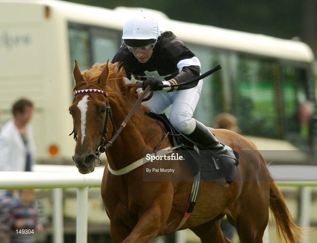 27 July 2004; Dunguaire Lady, with Keith Hadnett up, in action during the Albatros Feeds Maiden Hurdle. Galway Races, Ballybrit, Co. Galway. Picture credit; Pat Murphy / SPORTSFILE