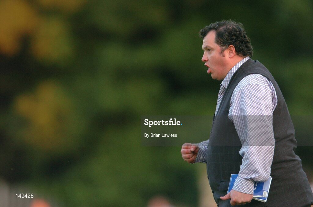 28 July 2004; Cork City manager Pat Dolan issues instructions during the match. FAI Cup Replay, UCD v Cork City, Belfield Park, UCD, Dublin. Picture credit; Brian Lawless / SPORTSFILE