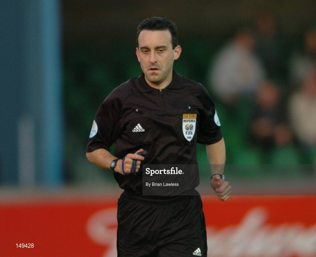 28 July 2004; Ian Stokes, Referee. FAI Cup Replay, UCD v Cork City, Belfield Park, UCD, Dublin. Picture credit; Brian Lawless / SPORTSFILE