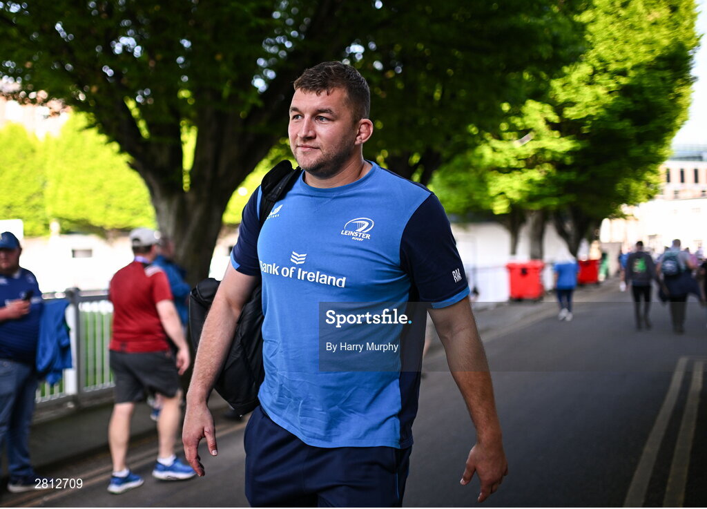 11 May 2024; Ross Molony of Leinster arrives before the United Rugby Championship match between Leinster and Ospreys at the RDS Arena in Dublin. Photo by Harry Murphy/Sportsfile