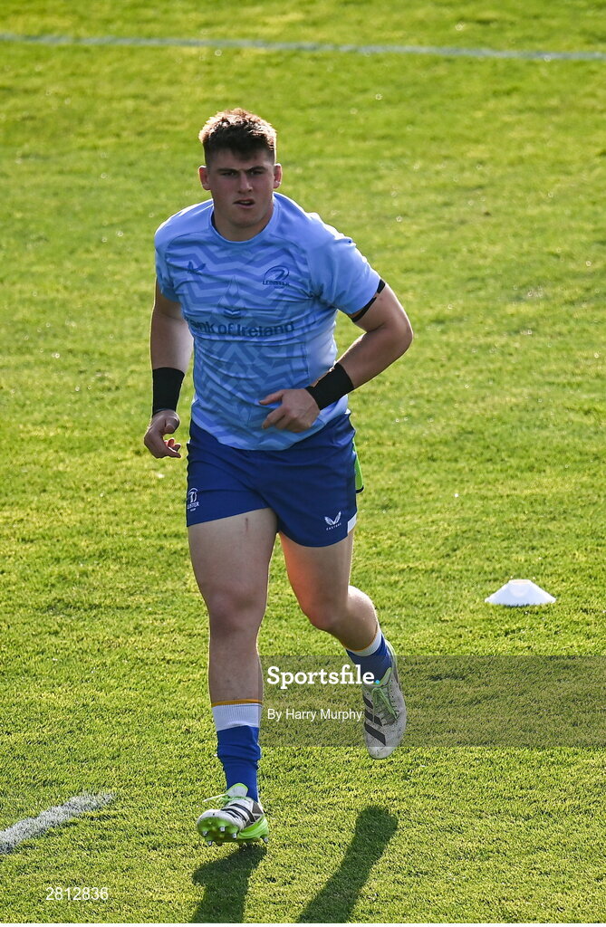 11 May 2024; Dan Sheehan of Leinster warms up before the United Rugby Championship match between Leinster and Ospreys at the RDS Arena in Dublin. Photo by Harry Murphy/Sportsfile