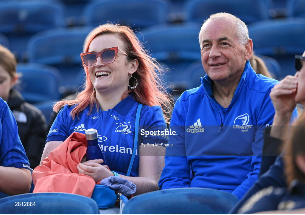 11 May 2024; Leinster supporters before the United Rugby Championship match between Leinster and Ospreys at the RDS Arena in Dublin. Photo by Ben McShane/Sportsfile