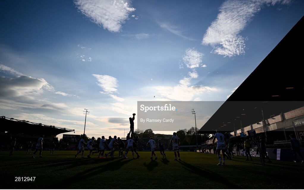 11 May 2024; Ross Molony of Leinster wins possession in the lineout during the United Rugby Championship match between Leinster and Ospreys at the RDS Arena in Dublin. Photo by Ramsey Cardy/Sportsfile