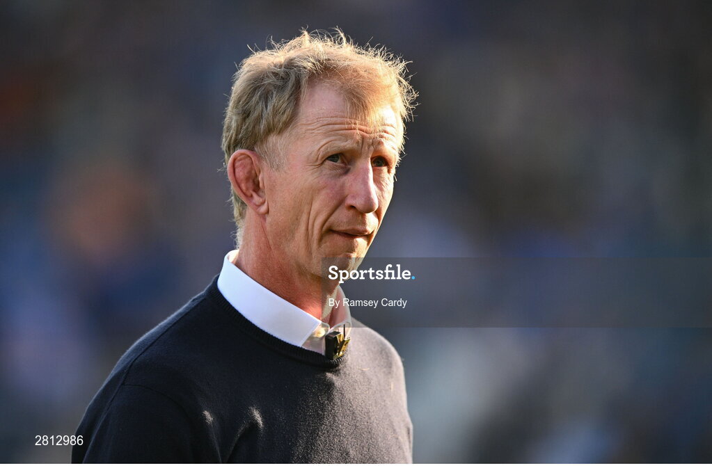 11 May 2024; Leinster head coach Leo Cullen before the United Rugby Championship match between Leinster and Ospreys at the RDS Arena in Dublin. Photo by Ramsey Cardy/Sportsfile