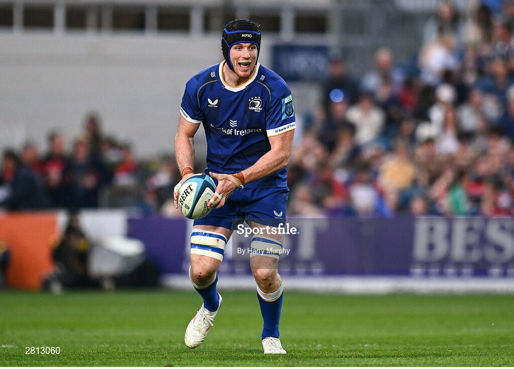 11 May 2024; Ryan Baird of Leinster during the United Rugby Championship match between Leinster and Ospreys at the RDS Arena in Dublin. Photo by Harry Murphy/Sportsfile