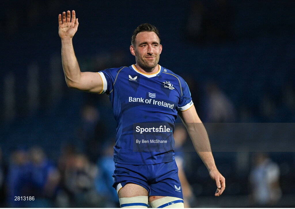 11 May 2024; Jack Conan of Leinster after the United Rugby Championship match between Leinster and Ospreys at the RDS Arena in Dublin. Photo by Ben McShane/Sportsfile