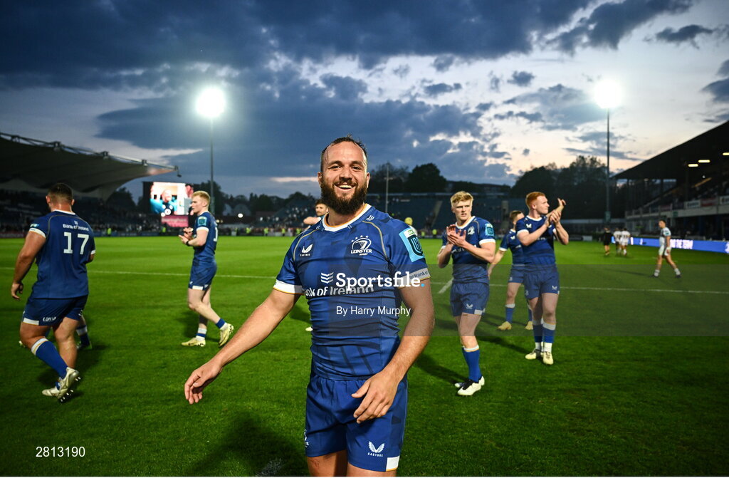 11 May 2024; Jamison Gibson-Park of Leinster after his side's victory in the United Rugby Championship match between Leinster and Ospreys at the RDS Arena in Dublin. Photo by Harry Murphy/Sportsfile