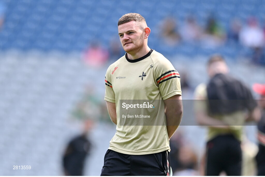 12 May 2024; Niall Sharkey of Louth before the Leinster GAA Football Senior Championship final match between Dublin and Louth at Croke Park in Dublin. Photo by Ben McShane/Sportsfile