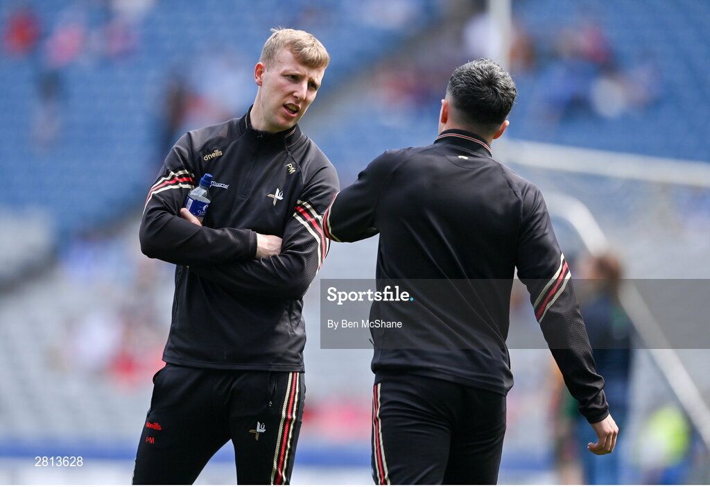 12 May 2024; Paul Mathews of Louth before the Leinster GAA Football Senior Championship final match between Dublin and Louth at Croke Park in Dublin. Photo by Ben McShane/Sportsfile