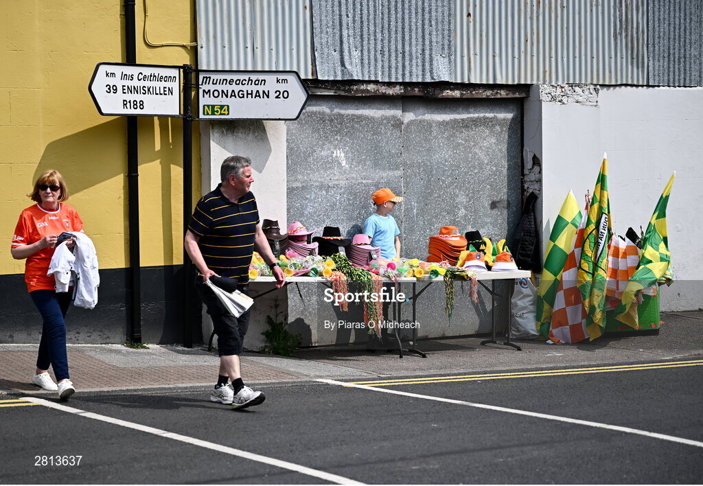 12 May 2024; Supporters before the Ulster GAA Football Senior Championship final match between Armagh and Donegal at St Tiernach's Park in Clones, Monaghan. Photo by Piaras Ó Mídheach/Sportsfile