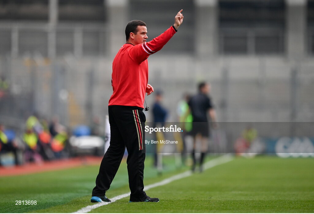 12 May 2024; Louth manager Ger Brennan during the Leinster GAA Football Senior Championship final match between Dublin and Louth at Croke Park in Dublin. Photo by Ben McShane/Sportsfile