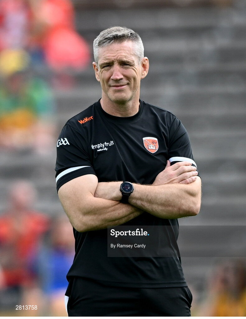 12 May 2024; Armagh manager Kieran McGeeney before the Ulster GAA Football Senior Championship final match between Armagh and Donegal at St Tiernach's Park in Clones, Monaghan. Photo by Ramsey Cardy/Sportsfile