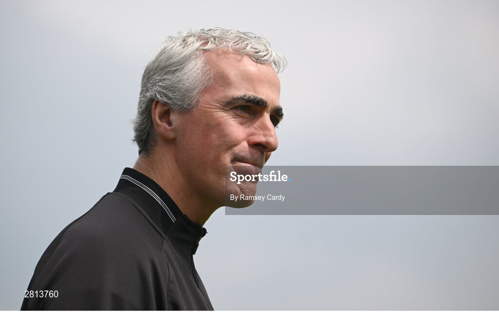 12 May 2024; Donegal manager Jim McGuinness before the Ulster GAA Football Senior Championship final match between Armagh and Donegal at St Tiernach's Park in Clones, Monaghan. Photo by Ramsey Cardy/Sportsfile