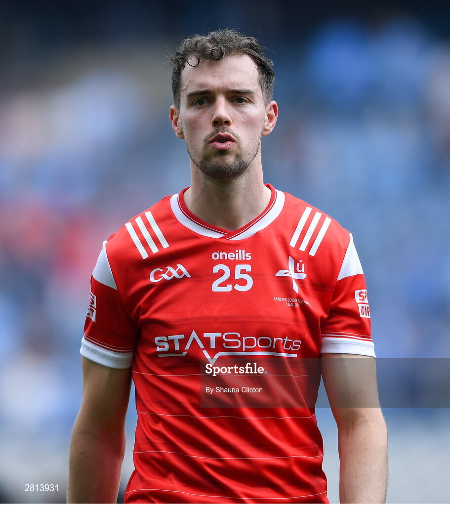 12 May 2024; Conor Early of Louth after his side's defeat the Leinster GAA Football Senior Championship final match between Dublin and Louth at Croke Park in Dublin. Photo by Shauna Clinton/Sportsfile