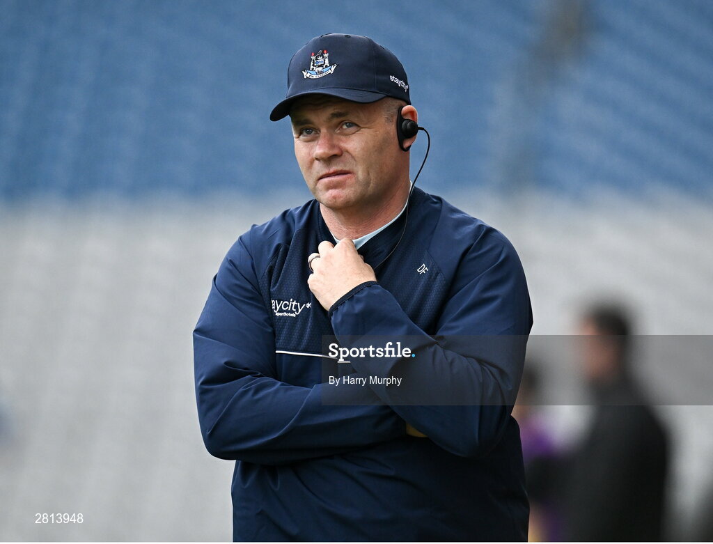 12 May 2024; Dublin manager Dessie Farrell during the Leinster GAA Football Senior Championship final match between Dublin and Louth at Croke Park in Dublin. Photo by Harry Murphy/Sportsfile