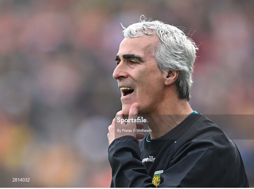 12 May 2024; Donegal manager Jim McGuinness during the Ulster GAA Football Senior Championship final match between Armagh and Donegal at St Tiernach's Park in Clones, Monaghan. Photo by Piaras Ó Mídheach/Sportsfile
