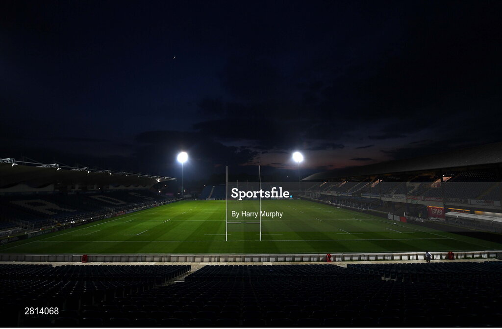 11 May 2024; A general view inside the stadium after the United Rugby Championship match between Leinster and Ospreys at the RDS Arena in Dublin. Photo by Harry Murphy/Sportsfile