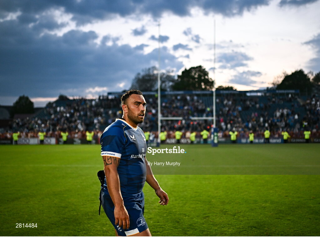 11 May 2024; Charlie Ngatai of Leinster after his side's victory in the United Rugby Championship match between Leinster and Ospreys at the RDS Arena in Dublin. Photo by Harry Murphy/Sportsfile