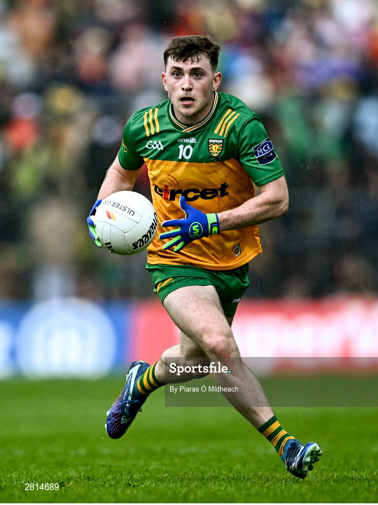 12 May 2024; Shane O'Donnell of Donegal during the Ulster GAA Football Senior Championship final match between Armagh and Donegal at St Tiernach's Park in Clones, Monaghan. Photo by Piaras Ó Mídheach/Sportsfile