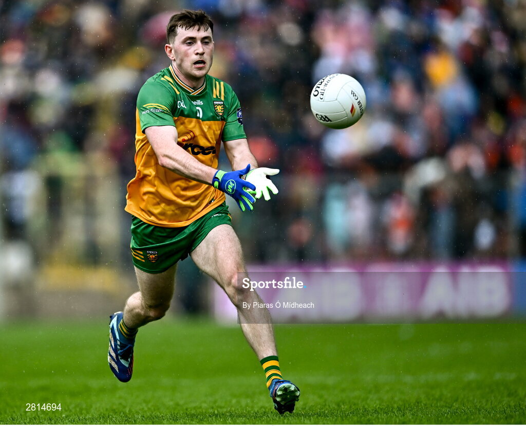 12 May 2024; Shane O'Donnell of Donegal during the Ulster GAA Football Senior Championship final match between Armagh and Donegal at St Tiernach's Park in Clones, Monaghan. Photo by Piaras Ó Mídheach/Sportsfile
