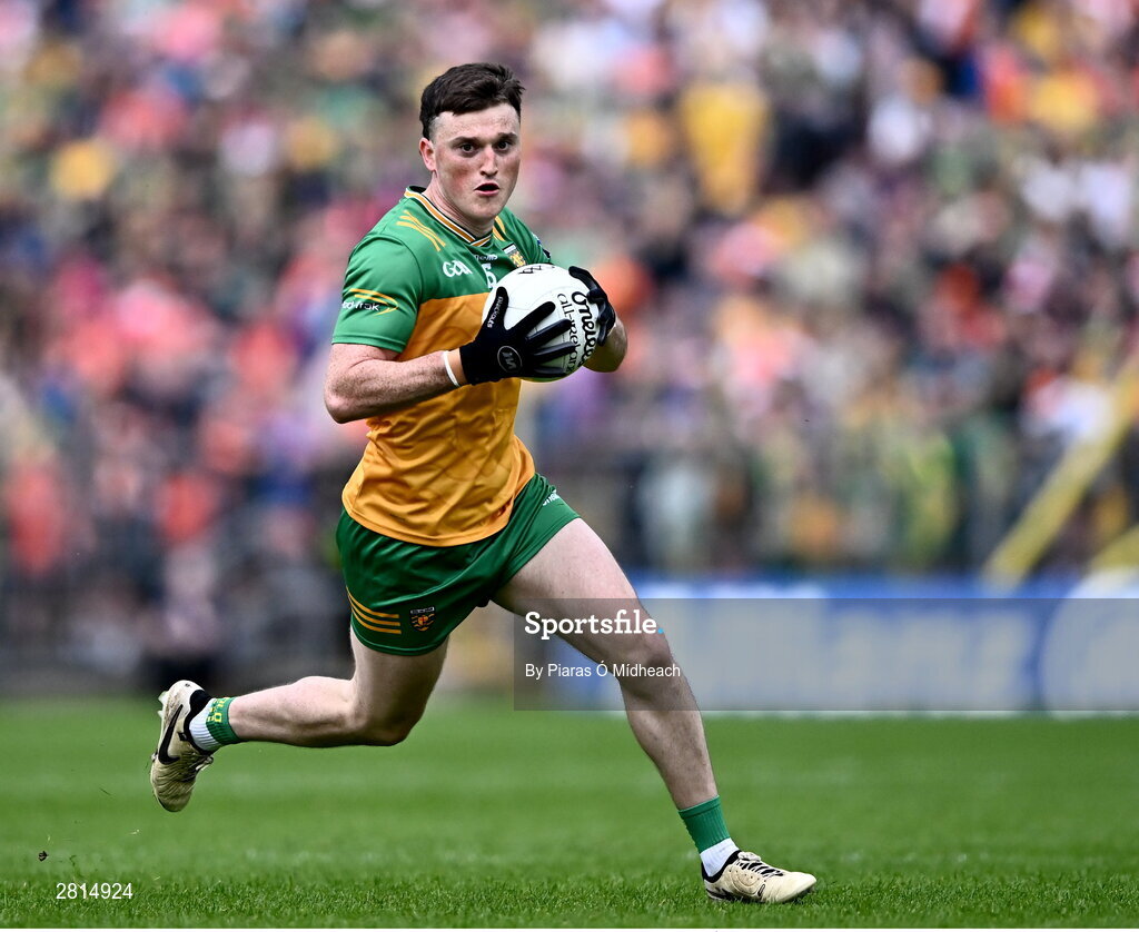12 May 2024; Niall O'Donnell of Donegal during the Ulster GAA Football Senior Championship final match between Armagh and Donegal at St Tiernach's Park in Clones, Monaghan. Photo by Piaras Ó Mídheach/Sportsfile