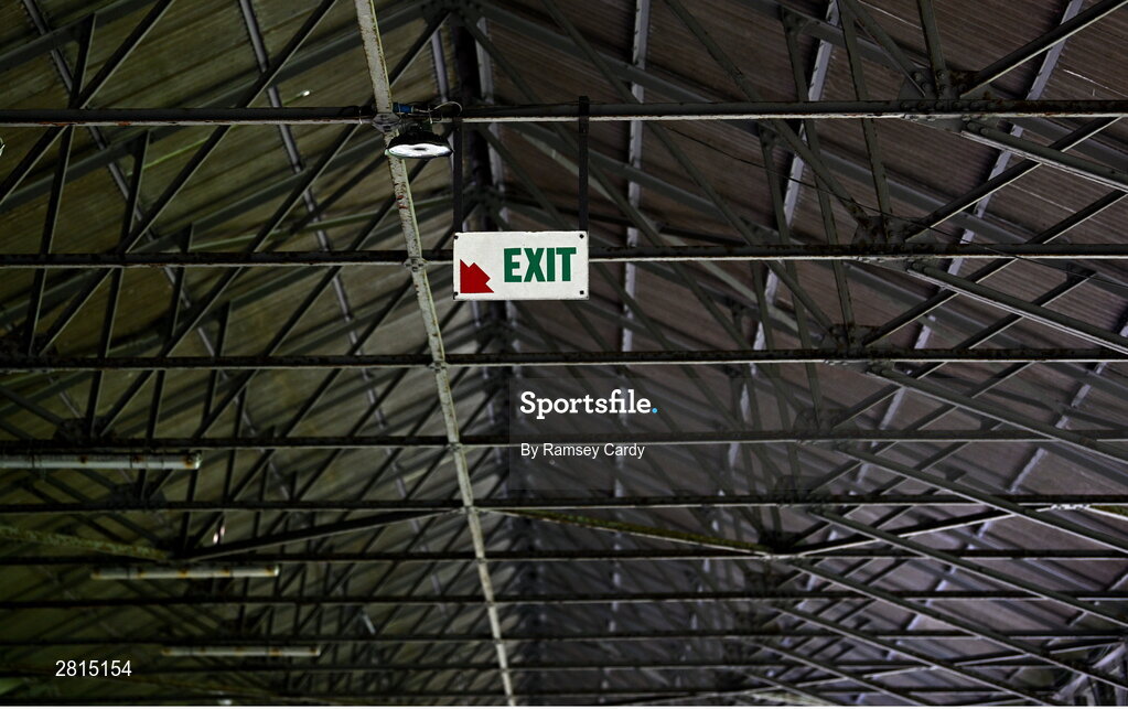 11 May 2024; A general view of the Anglesea Stand roof before the United Rugby Championship match between Leinster and Ospreys at the RDS Arena in Dublin. Photo by Ramsey Cardy/Sportsfile