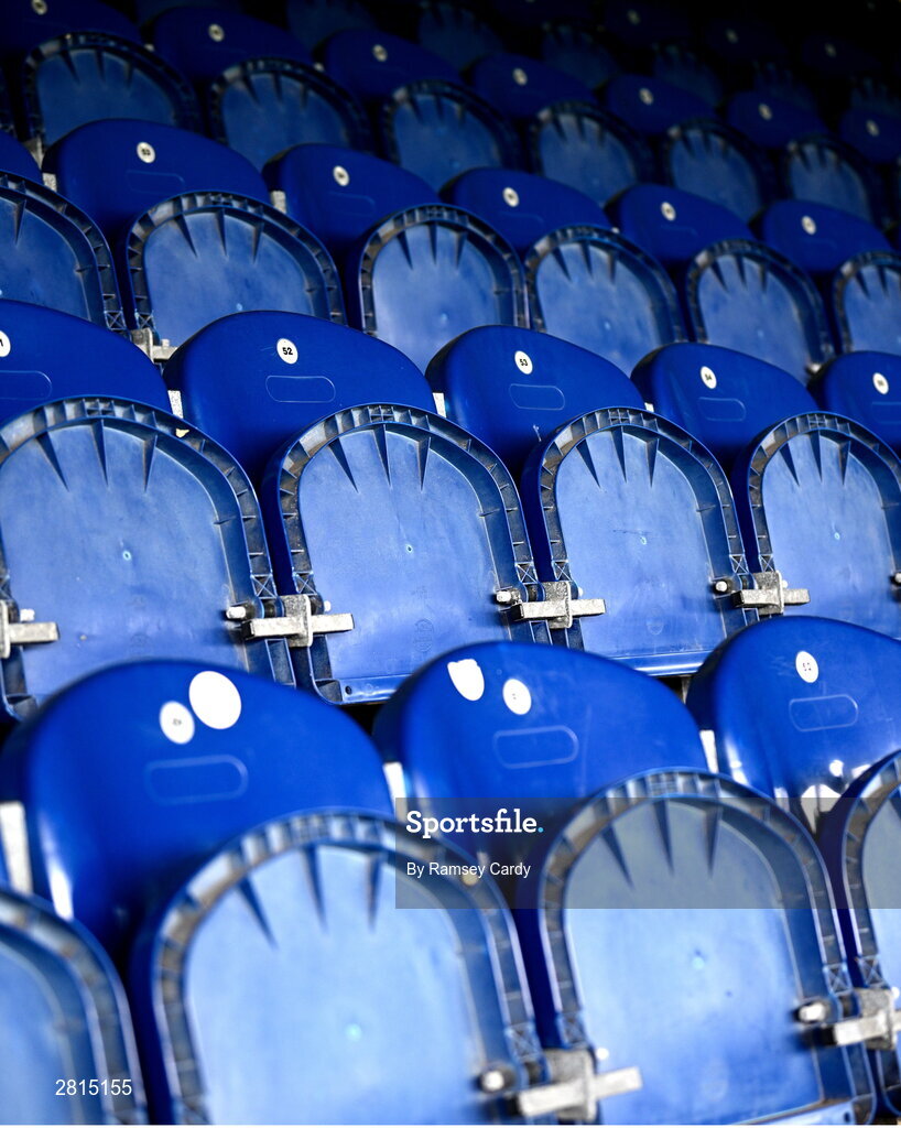 11 May 2024; A general view of the Anglesea Stand seating before the United Rugby Championship match between Leinster and Ospreys at the RDS Arena in Dublin. Photo by Ramsey Cardy/Sportsfile