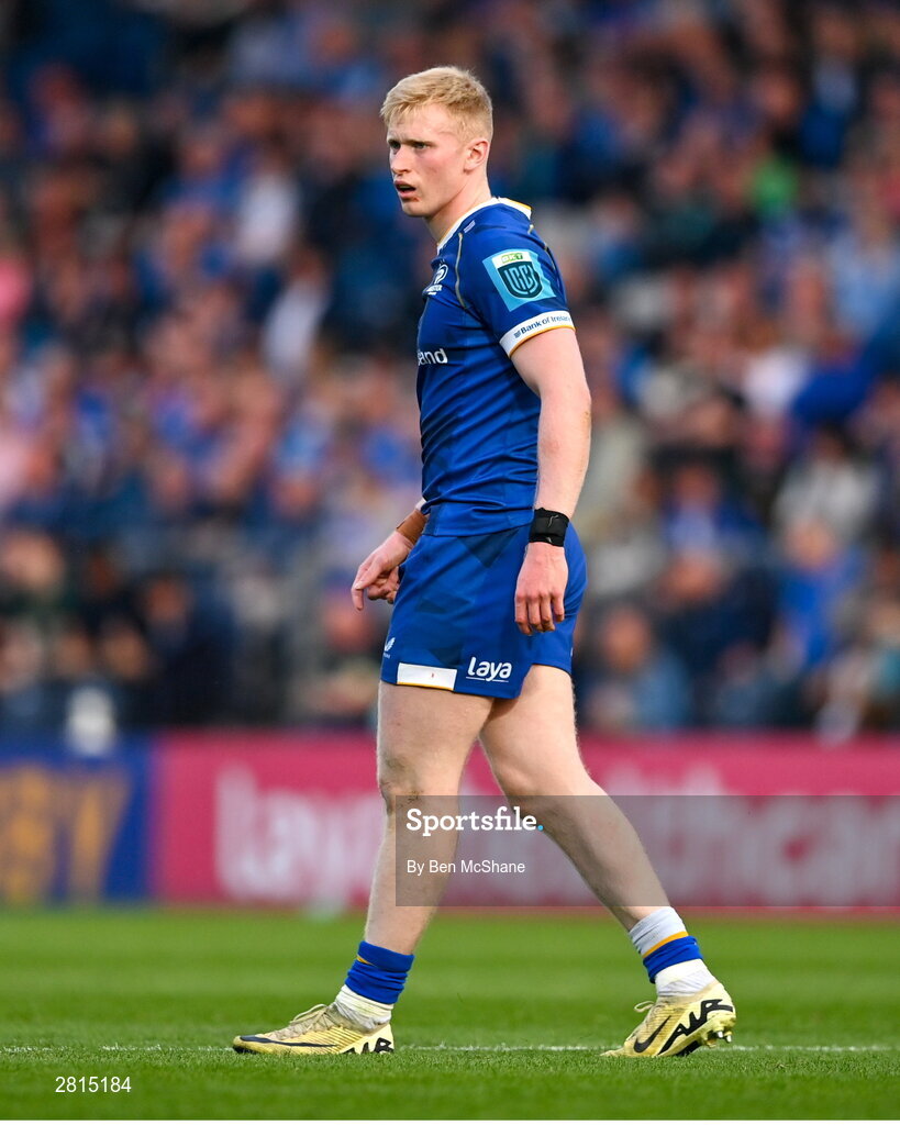 11 May 2024; Jamie Osborne of Leinster during the United Rugby Championship match between Leinster and Ospreys at the RDS Arena in Dublin. Photo by Ben McShane/Sportsfile