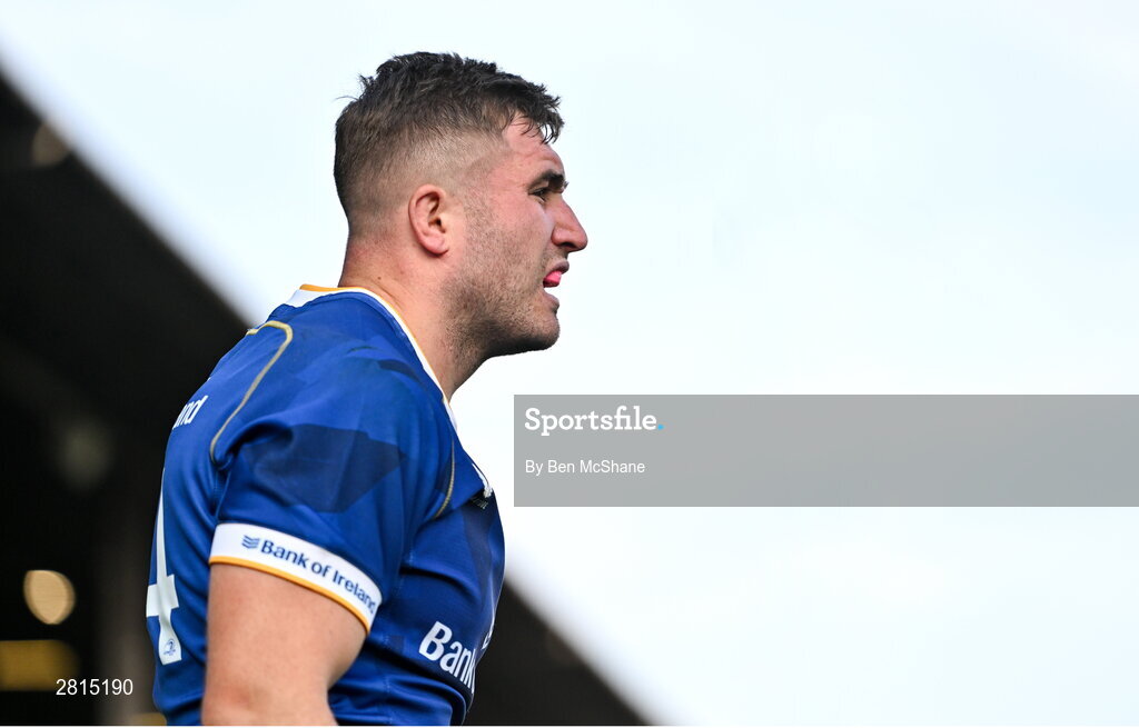 11 May 2024; Jordan Larmour of Leinster during the United Rugby Championship match between Leinster and Ospreys at the RDS Arena in Dublin. Photo by Ben McShane/Sportsfile