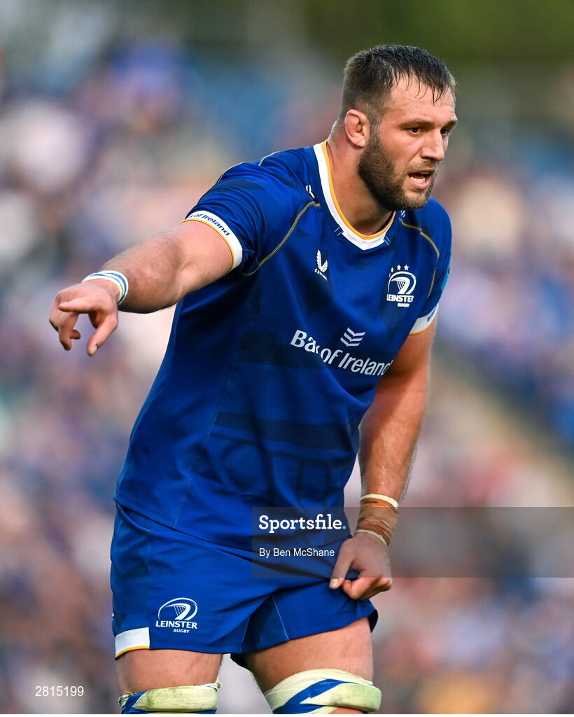 11 May 2024; Jason Jenkins of Leinster during the United Rugby Championship match between Leinster and Ospreys at the RDS Arena in Dublin. Photo by Ben McShane/Sportsfile