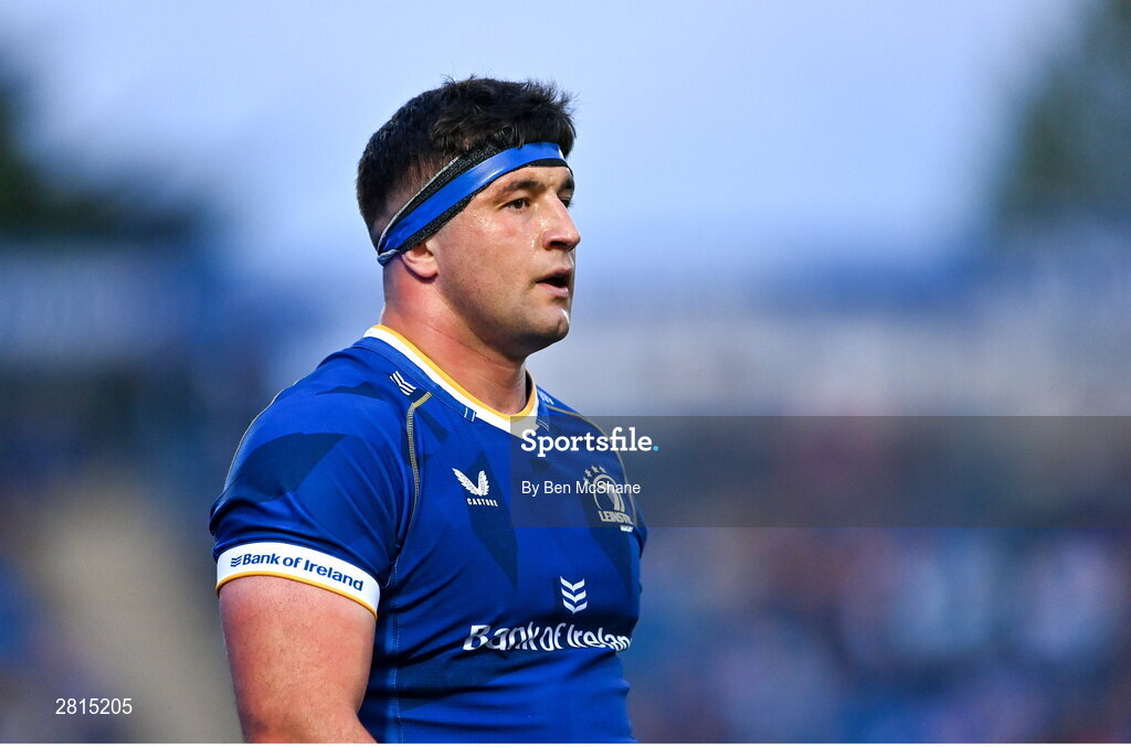11 May 2024; Thomas Clarkson of Leinster during the United Rugby Championship match between Leinster and Ospreys at the RDS Arena in Dublin. Photo by Ben McShane/Sportsfile