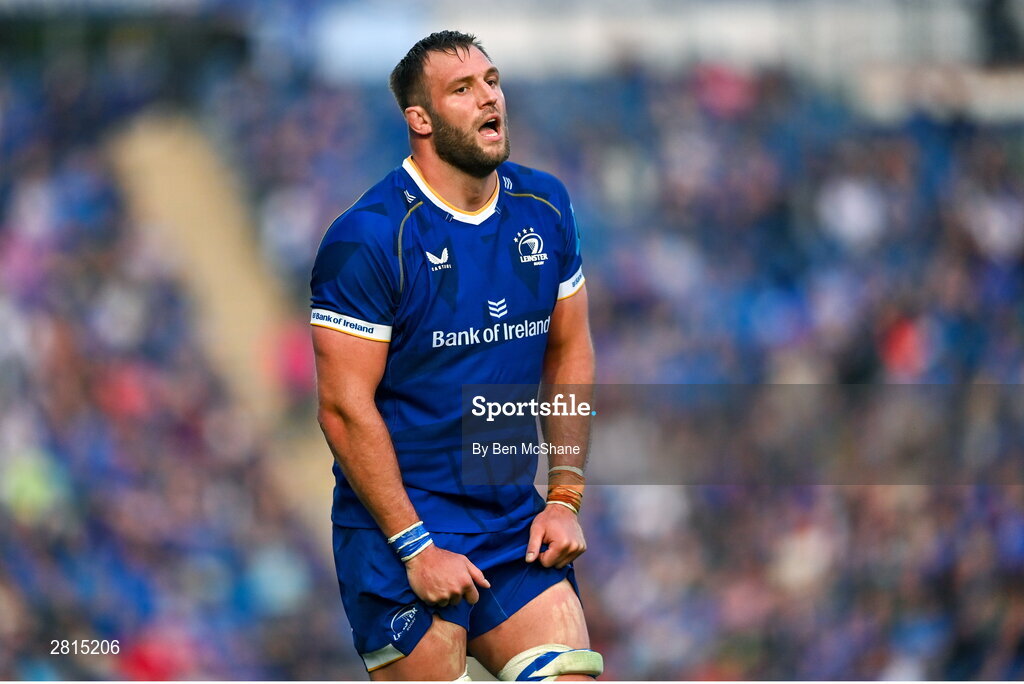11 May 2024; Jason Jenkins of Leinster during the United Rugby Championship match between Leinster and Ospreys at the RDS Arena in Dublin. Photo by Ben McShane/Sportsfile