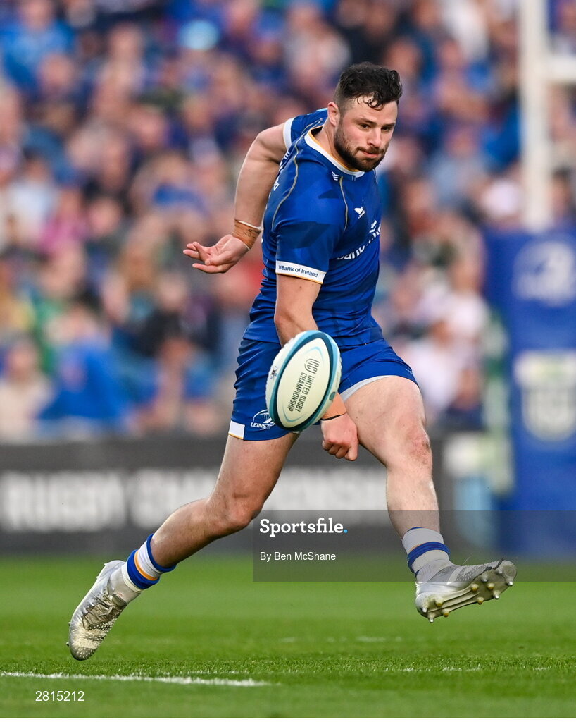 11 May 2024; Robbie Henshaw of Leinster during the United Rugby Championship match between Leinster and Ospreys at the RDS Arena in Dublin. Photo by Ben McShane/Sportsfile