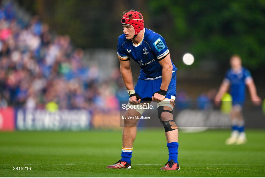 11 May 2024; Josh van der Flier of Leinster during the United Rugby Championship match between Leinster and Ospreys at the RDS Arena in Dublin. Photo by Ben McShane/Sportsfile
