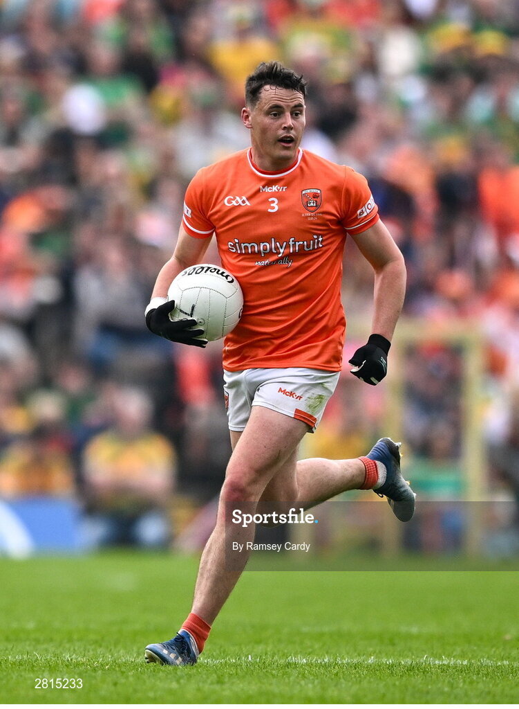 12 May 2024; Aaron  McKay of Armagh during the Ulster GAA Football Senior Championship final match between Armagh and Donegal at St Tiernach's Park in Clones, Monaghan. Photo by Ramsey Cardy/Sportsfile