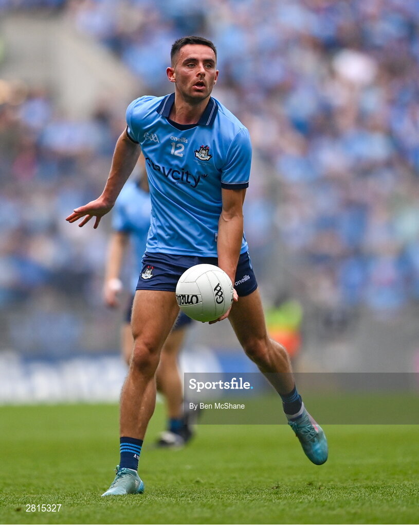 12 May 2024; Niall Scully of Dublin during the Leinster GAA Football Senior Championship final match between Dublin and Louth at Croke Park in Dublin. Photo by Ben McShane/Sportsfile
