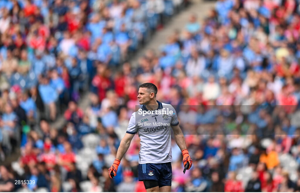 12 May 2024; Dublin goalkeeper Stephen Cluxton during the Leinster GAA Football Senior Championship final match between Dublin and Louth at Croke Park in Dublin. Photo by Ben McShane/Sportsfile