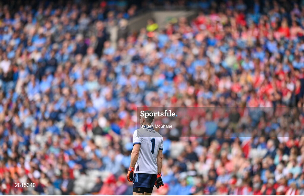 12 May 2024; Dublin goalkeeper Stephen Cluxton during the Leinster GAA Football Senior Championship final match between Dublin and Louth at Croke Park in Dublin. Photo by Ben McShane/Sportsfile