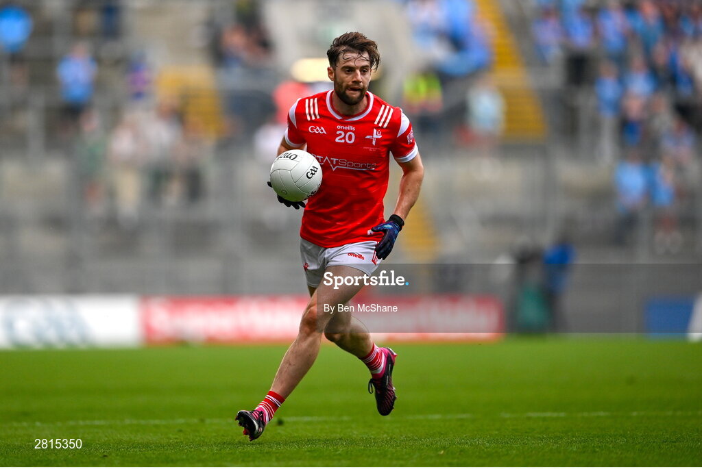 12 May 2024; Dermot Campbell of Louth during the Leinster GAA Football Senior Championship final match between Dublin and Louth at Croke Park in Dublin. Photo by Ben McShane/Sportsfile