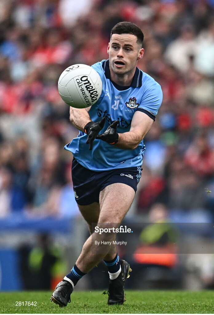 12 May 2024; Ross McGarry of Dublin during the Leinster GAA Football Senior Championship final match between Dublin and Louth at Croke Park in Dublin. Photo by Harry Murphy/Sportsfile