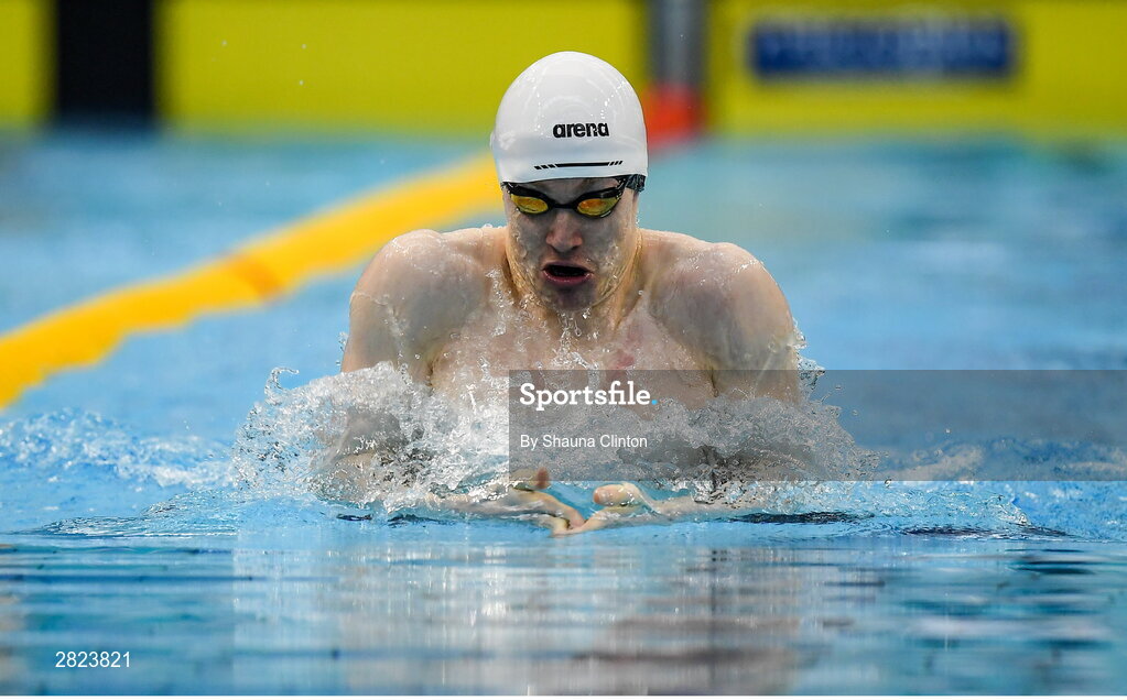 23 May 2024; Jack Kelly of ESB-IR competes in the Men's 100m Breaststroke Heats during day two of the Ireland Olympic Swimming Trials at the National Aquatic Centre on the Sport Ireland Campus in Dublin. Photo by Shauna Clinton/Sportsfile