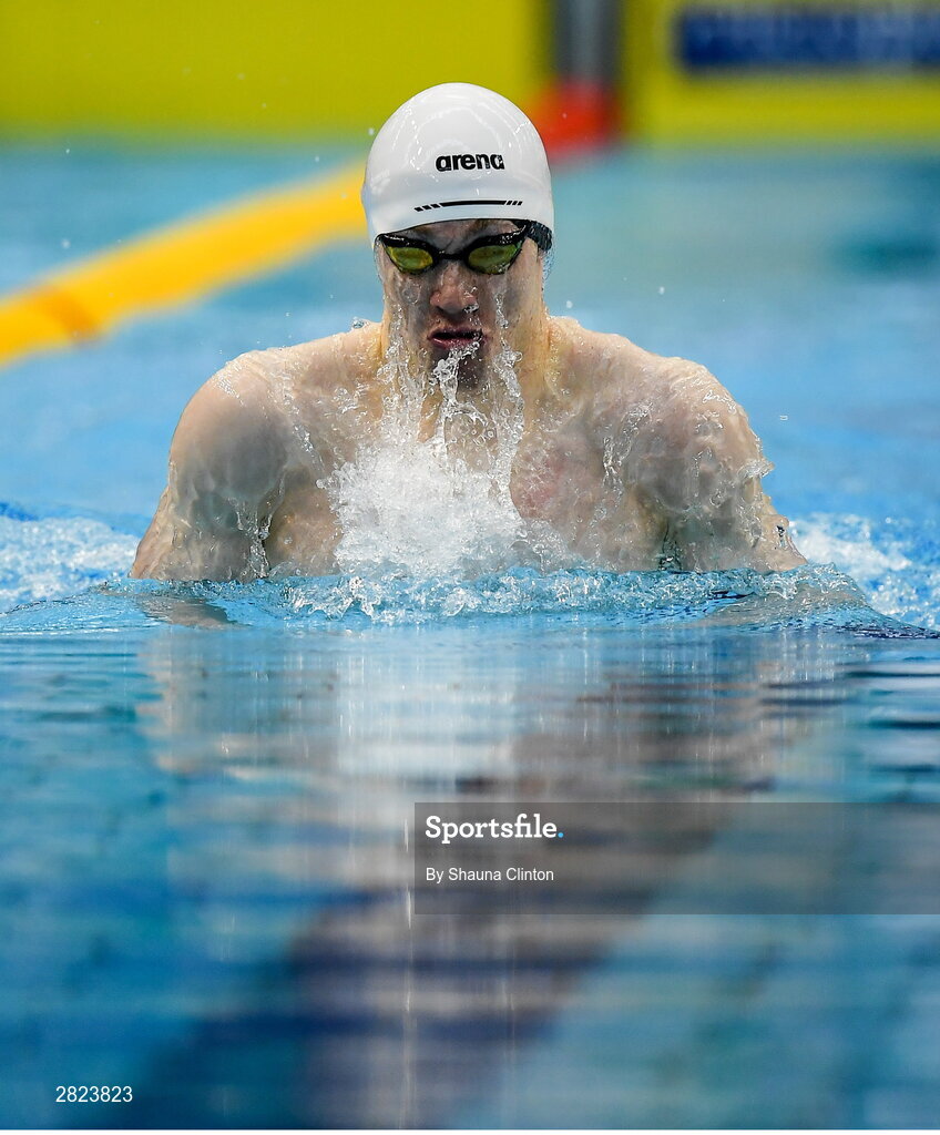 23 May 2024; Jack Kelly of ESB-IR competes in the Men's 100m Breaststroke Heats during day two of the Ireland Olympic Swimming Trials at the National Aquatic Centre on the Sport Ireland Campus in Dublin. Photo by Shauna Clinton/Sportsfile