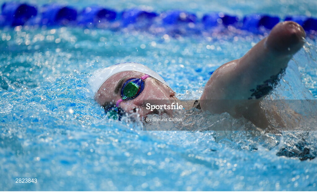 23 May 2024; Ellen Keane of National Centre Dublin competes in the Women's 100m Freestyle Heats during day two of the Ireland Olympic Swimming Trials at the National Aquatic Centre on the Sport Ireland Campus in Dublin. Photo by Shauna Clinton/Sportsfile