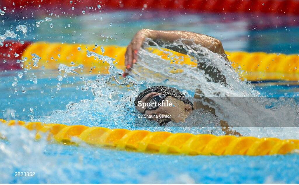 23 May 2024; Victoria Catterson of National Centre Ulster competes in the Women's 100m Freestyle Heats during day two of the Ireland Olympic Swimming Trials at the National Aquatic Centre on the Sport Ireland Campus in Dublin. Photo by Shauna Clinton/Sportsfile