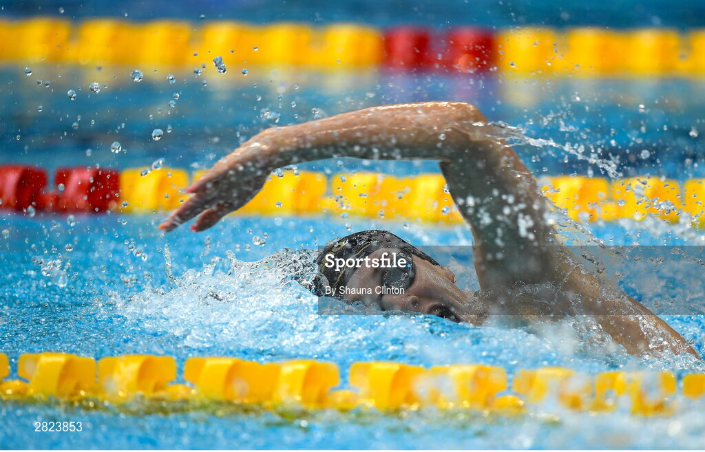 23 May 2024; Victoria Catterson of National Centre Ulster competes in the Women's 100m Freestyle Heats during day two of the Ireland Olympic Swimming Trials at the National Aquatic Centre on the Sport Ireland Campus in Dublin. Photo by Shauna Clinton/Sportsfile