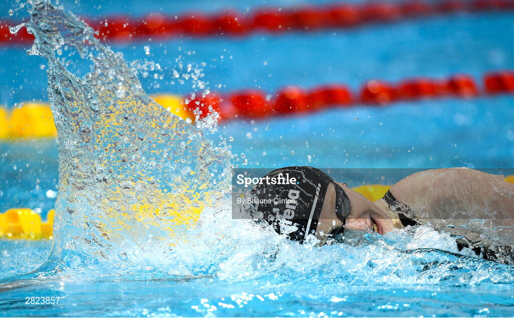 23 May 2024; Danielle Hill of Larne Swimming Club competes in the Women's 100m Freestyle Heats during day two of the Ireland Olympic Swimming Trials at the National Aquatic Centre on the Sport Ireland Campus in Dublin. Photo by Shauna Clinton/Sportsfile